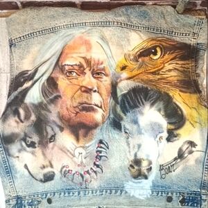 International Denim Vintage Handpainted Jacket